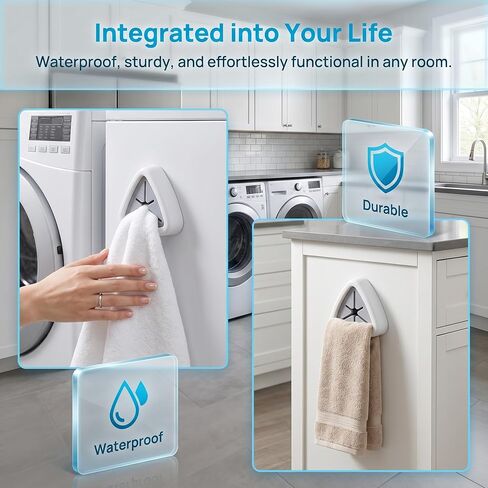 8 Pack Triangle Towel Hooks for Wall - Camper Accessories & Travel Trailer Must Haves, Adhesive Silicone Dish Towel Holder No Drill for RV Kitchen Bathroom, Push Grip Self Stick Hanger Organizer in Saudi Arabia