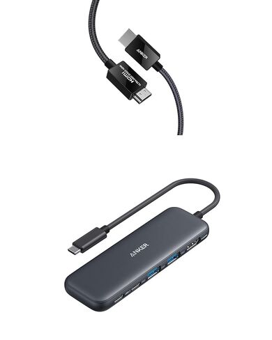 موزع Anker USB C، 332 USB-C Hub (5 في 1) مع شاشة HDMI 4K، منفذ بيانات USB-C بسرعة 5 جيجابت في الثانية ومنفذي بيانات USB-A بسرعة 5 جيجابت في الثانية كابل HDMI 8K@60 هرتز، سرعة فائقة 4K@120 هرتز 48 جيجابت في الثانية 6.6 قدم in Kuwait