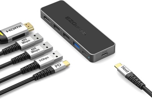موزع USB-C 12 في 1: HDMI مزدوج 4K 60 هرتز، 100 وات PD، جيجابت إيثرنت، 5 منافذ USB (2X USB-C، 3X USB-A 5 جيجابت في الثانية)، SD/MicroSD، مقبس صوت - محطة إرساء لنظام Windows، MacBook Pro/Air، Chromebook in Kuwait