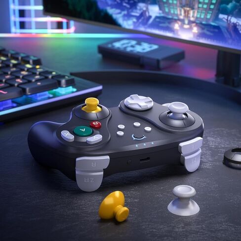 وحدة تحكم بلوتوث NYXI Warrior للتبديل 2/Switch/NGC/Wii/PC، وحدة تحكم لاسلكية للمحترفين مع عصا التحكم/المشغلات ذات تأثير القاعة، Microswitch A/B/X/Y، HD Rumble، قابلة للبرمجة، جيروسكوب ذو 6 محاور in Kuwait