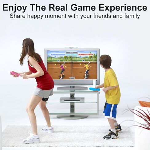 وحدة تحكم SWCTIM Wii 2 Pack، وحدة تحكم عن بعد متوافقة مع Wii/Wii U مع حافظة من السيليكون وحزام المعصم (أزرق ووردي) in Kuwait