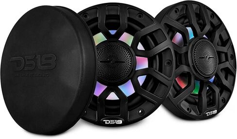 DS18 NXL-IQ6/BK مكبر صوت بحري متحد المحور مقاس 6.5 بوصات ثنائي الاتجاه مع أضواء LED رقمية ومكبر صوت رصاصي 150 وات 4 أوم، مقاوم للماء IP65، زوج in Kuwait