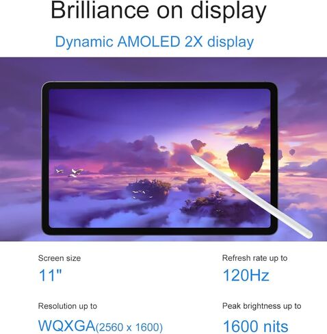 Samsung Galaxy Tab S11 AI Tablet, 11" 120Hz AMOLED 2X, 256GB Storage (128GB+128GB SD Card), 12GB RAM, S Pen, 2K+ Touchscreen, Ultra-Light, Slim Tablet,18-Hr Battery Life, 13MP+12MP Camera, SM-X730 in Kuwait