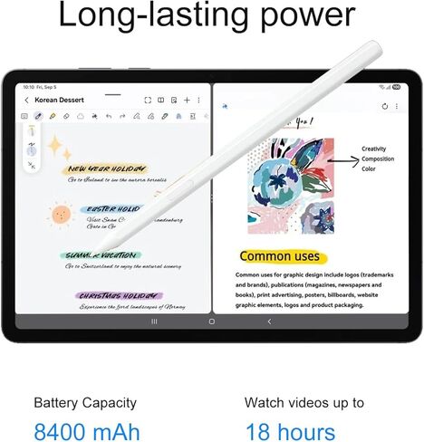 Samsung Galaxy Tab S11 AI Tablet, 11" 120Hz AMOLED 2X, 256GB Storage (128GB+128GB SD Card), 12GB RAM, S Pen, 2K+ Touchscreen, Ultra-Light, Slim Tablet,18-Hr Battery Life, 13MP+12MP Camera, SM-X730 in Kuwait