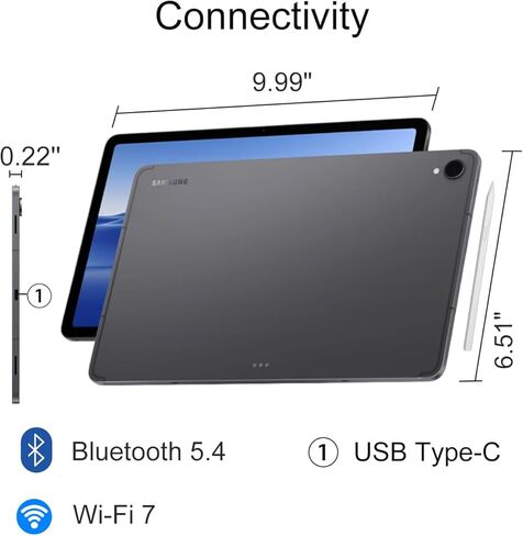 Samsung Galaxy Tab S11 AI Tablet, 11" 120Hz AMOLED 2X, 256GB Storage (128GB+128GB SD Card), 12GB RAM, S Pen, 2K+ Touchscreen, Ultra-Light, Slim Tablet,18-Hr Battery Life, 13MP+12MP Camera, SM-X730 in Kuwait