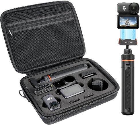 PellKing Selfie Stick & Carrying Case 2 in 1 Kit for DJI Osmo Nano, 21in Selfie Stick Tripod with Magnetic Quick Release Mount, Portable Hard Case, Vlog & Travel Essential for DJI Osmo Nano in Kuwait