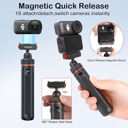 PellKing Selfie Stick & Carrying Case 2 in 1 Kit for DJI Osmo Nano, 21in Selfie Stick Tripod with Magnetic Quick Release Mount, Portable Hard Case, Vlog & Travel Essential for DJI Osmo Nano in Kuwait