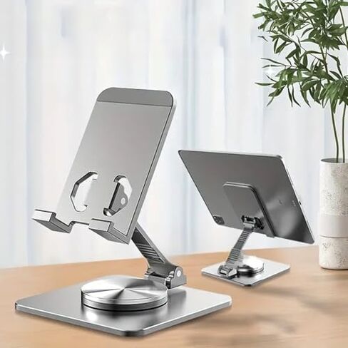 360° Rotatable Aluminum Desktop Stand – Sturdy Metal Stand for Phone & Tablet, Ideal for Live Streaming & Hands-Free Viewing (Black) in Kuwait