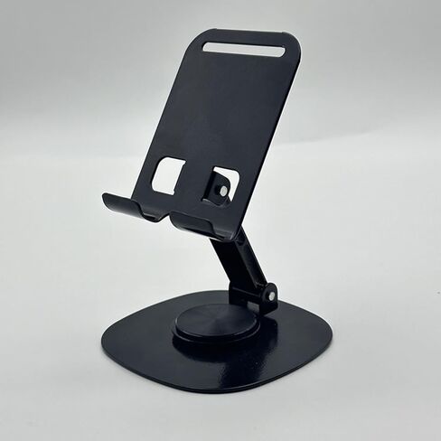 360° Rotatable Aluminum Desktop Stand – Sturdy Metal Stand for Phone & Tablet, Ideal for Live Streaming & Hands-Free Viewing (Black) in Kuwait