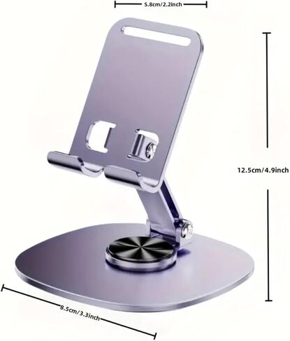 360° Rotatable Aluminum Desktop Stand – Sturdy Metal Stand for Phone & Tablet, Ideal for Live Streaming & Hands-Free Viewing (Black) in Kuwait