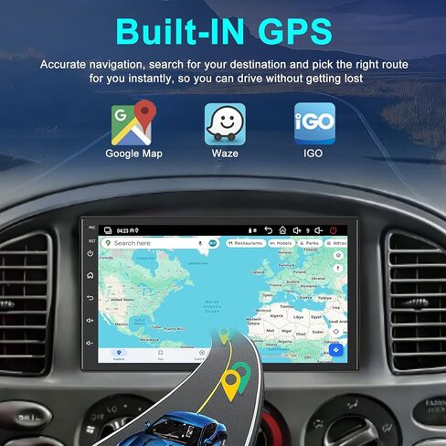 راديو ما بعد البيع 4+64 جيجا بايت Android 15 مع حزام لسيارة Toyota Tundra 1999-2002 مع CarPlay Android Auto، ترقية 7 بوصة في لوحة القيادة ستيريو بلوتوث مزدوج الدين مع كاميرا احتياطية وواي فاي in Kuwait