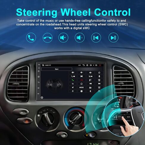 راديو ما بعد البيع 4+64 جيجا بايت Android 15 مع حزام لسيارة Toyota Tundra 1999-2002 مع CarPlay Android Auto، ترقية 7 بوصة في لوحة القيادة ستيريو بلوتوث مزدوج الدين مع كاميرا احتياطية وواي فاي in Kuwait
