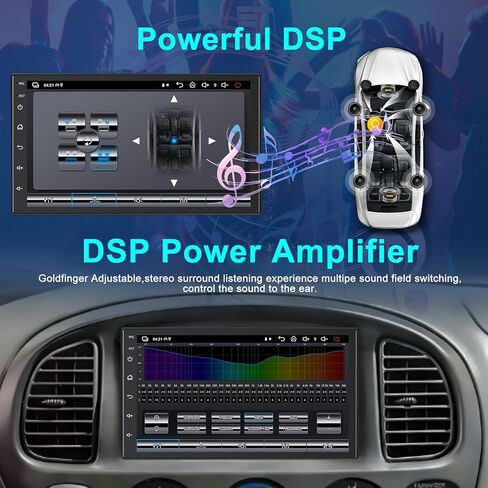 راديو ما بعد البيع 4+64 جيجا بايت Android 15 مع حزام لسيارة Toyota Tundra 1999-2002 مع CarPlay Android Auto، ترقية 7 بوصة في لوحة القيادة ستيريو بلوتوث مزدوج الدين مع كاميرا احتياطية وواي فاي in Kuwait