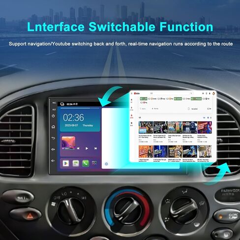 راديو ما بعد البيع 4+64 جيجا بايت Android 15 مع حزام لسيارة Toyota Tundra 1999-2002 مع CarPlay Android Auto، ترقية 7 بوصة في لوحة القيادة ستيريو بلوتوث مزدوج الدين مع كاميرا احتياطية وواي فاي in Kuwait