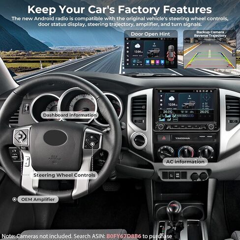 ستيريو راديو السيارة لسيارة Toyota Tacoma 2 2005-2015 ترقية وحدة رأس Android 14 مع شاشة لمس 9 بوصة IPS QLED Carplay & Android Auto Bluetooth التحكم الصوتي GPS 4G LTE/5G WiFi DSP/DTS 4GB+64GB in Kuwait