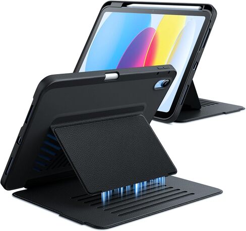 حافظة JETech متعددة الزوايا لجهاز iPad (A16) الجيل الحادي عشر/العاشر (2025/2022)، دعم فائق الثبات، غطاء نحيف مقاوم للصدمات مع حامل قلم رصاص، ظهر بلوري مضاد لبصمات الأصابع (فضي) in Kuwait