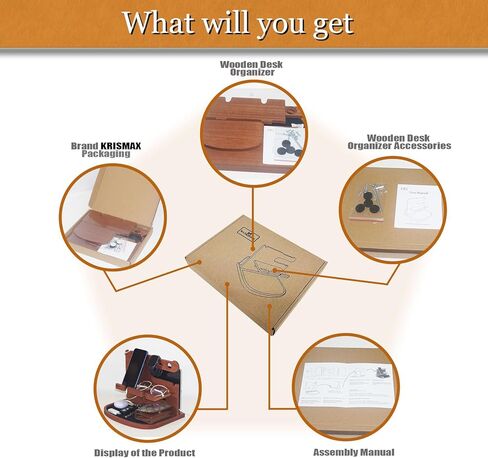 Krismax Wood Phone Docking Station for Men, Husband, Dad.-Nightstand & Desk Organizer-Anniversary Idea from Wife-Wallet, Key Holder,Watch & Essentials in Kuwait