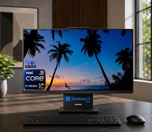 كمبيوتر مكتبي Lenovo IdeaCentre Business الكل في واحد، شاشة 27 بوصة FHD، Intel Core i7-13620H(10 نواة، حتى 4.9 جيجا هرتز)، ذاكرة وصول عشوائي DDR5 سعة 16 جيجابايت، 1 تيرابايت SSD، Wi-Fi 6E، بلوتوث، AI وMicrosoft Copilot، Windows 11 Pro in Kuwait