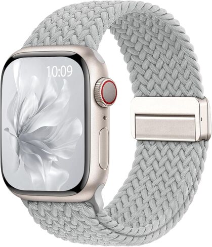 Magnetic Braided Band Compatible for Apple Watch Bands Women Men 40mm 44mm 42mm 46mm 41mm 45mm 38mm 49mm, Adjustable Stretchy Nylon Solo Loop for iWatch Series 11 10 9 8 7 6 5 4 SE Ultra 3 2 1 in Kuwait