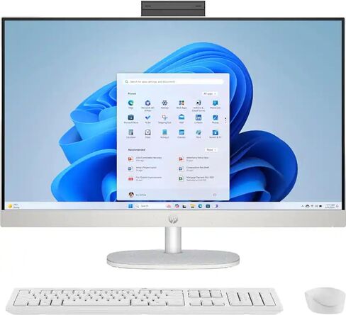 HP 27" FHD Touchscreen 2TB Mega Storage All-in-One Desktop Computer, 16GB DDR5 RAM, 5TB Storage (4TB SSD + 1TB External), AMD Ryzen 5 7520U Processor, WiFi6, Wireless Keyboard & Mouse, Windows 11 in Kuwait
