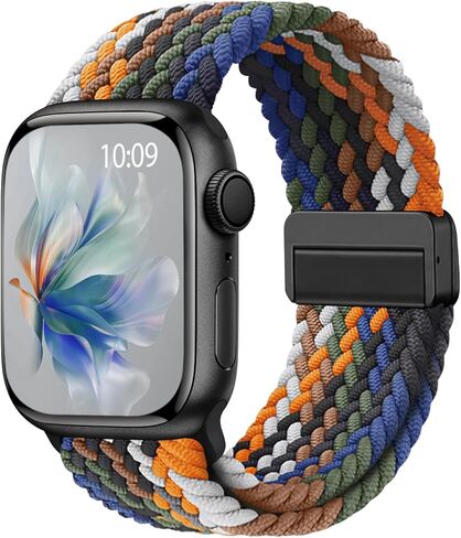 Magnetic Braided Band Compatible for Apple Watch Bands Women Men 40mm 44mm 42mm 46mm 41mm 45mm 38mm 49mm, Adjustable Stretchy Nylon Solo Loop for iWatch Series 11 10 9 8 7 6 5 4 SE Ultra 3 2 1 in Kuwait