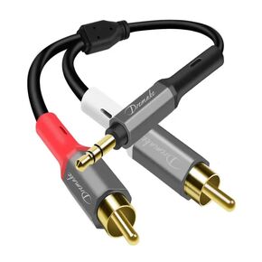 كابل صوت 1.6 قدم/0.5 متر Aux إلى RCA ذكر إلى ذكر، مقبس مساعد 3.5 مم إلى محول 2RCA 1/8 بوصة إلى 2RCA سلك صوت Y للهواتف الذكية، MP3، الأجهزة اللوحية، مكبرات الصوت، HDTV in Kuwait