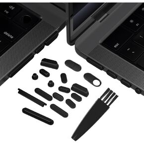 DAMMOMKO MacBook Pro M5 Accessories - 14PCS Dust Plugs for 2026-2021 MacBook Pro 14 & 16 inch M5 M4 M3 M2 M1 Pro/Max, Silicone Plug Cover Caps Accessory & 2PCS Webcam Cover Slide in Saudi Arabia