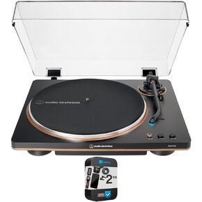Audio-Technica AT-LP70X-BZ قرص دوار أوتوماتيكي بالكامل يعمل بالحزام، حزمة سوداء/برونزية مع حزمة حماية ممتدة لمدة عام in Kuwait