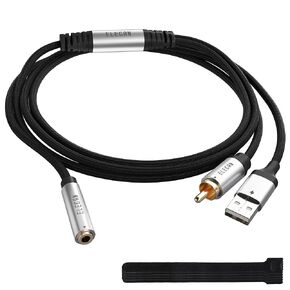 Elecan DAC 192 كيلو هرتز أحادي الاتجاه S/PDIF محوري RCA ذكر إلى 3.5 مم AUX أنثى محول كابل 2 قدم، محول صوت رقمي إلى تناظري يعمل بمنفذ USB، ستيريو هاي فاي للتلفزيون بلو راي سماعات رأس + ربطات عنق in Kuwait