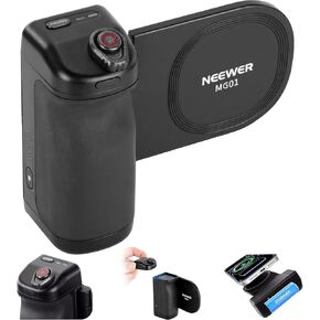 NEEWER Magnetic Phone Camera Grip Compatible with MagSafe iPhone Samsung Wireless Charging, Ergonomic Handle Holder with 3500mAh Battery & Detachable Remote for Tripod Mount Video Recording, MG01 in Kuwait