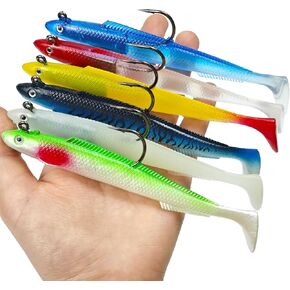 Pre-Rigged Paddle Tail Swimbaits 6pcs, 6inch / 1oz Bass Lure in Kuwait