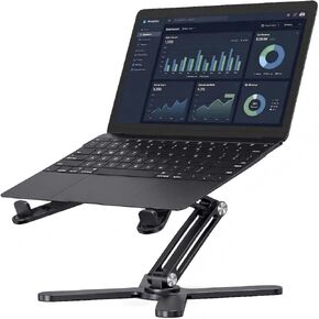 Atizzy 360 Rotating Laptop Stand for Desk, Ergonomic Foldable Aluminum Computer Riser, Adjustable Desktop Holder for Desk, Compatible with All Laptops up to 16 Inches, Grey in Saudi Arabia