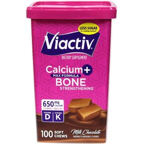 Viactiv Calcium Vitamin D Supplement Soft Chews Milk Chocolate Chews Calcium Dietary Supplement For Bone Health 100 Count Multi in Kuwait