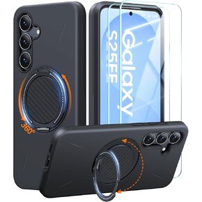 JAME for Samsung Galaxy S26 Case with Ring Holder Stand Kickstand, Dual Layer Shockproof Protective Cover with Screen Protector, Magnetic Accessory Friendly Samsung Galaxy S26 Phone Case 6.3", Black in Saudi Arabia