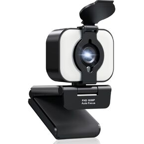 Webcam with Microphone 1080P HD Web Camera Autofocus Streaming Camera with Privacy Cover Adjustable Fill Light, Plug and Play Webcam Gaming Camera for YouTube, Skype,Facebook,Zoom in Saudi Arabia