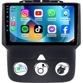 راديو سيارة رباعي النواة لسيارة دودج رام 1500 2500 2013-2018: 10 بوصات CarPlay لاسلكي وAndroid Auto مع شاشة لمس 1280 * 800 IPS تعمل بنظام Android واستبدال ستيريو بلوتوث GPS 5G WiFi FM (تناسب فقط التيار المتردد اليدوي) in Kuwait