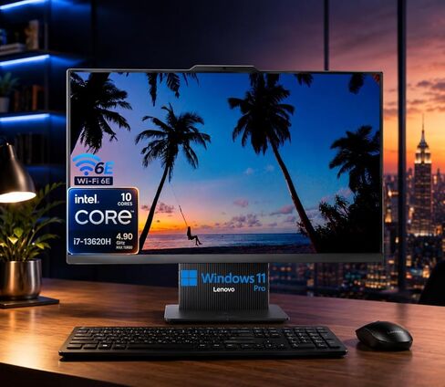 Lenovo IdeaCentre Business Computer All-in-One PC, 27" FHD Display, Intel Core i7-13620H(10 Cores, Up to 4.9GHz), 64GB DDR5 RAM, 2TB SSD, Wi-Fi 6E, AI & Microsoft Copilot, Windows 11 Pro in Kuwait