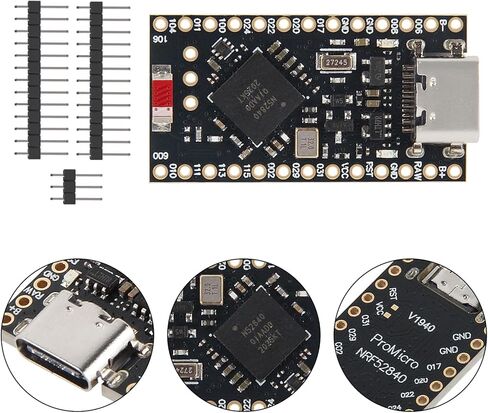 لوحة تطوير Pro Micro NRF52840 مع وحدة شحن USB-C لاسلكية بلوتوث 5.0 2.4 جيجا هرتز لإنترنت الأشياء والإلكترونيات ذاتية الصنع in Kuwait