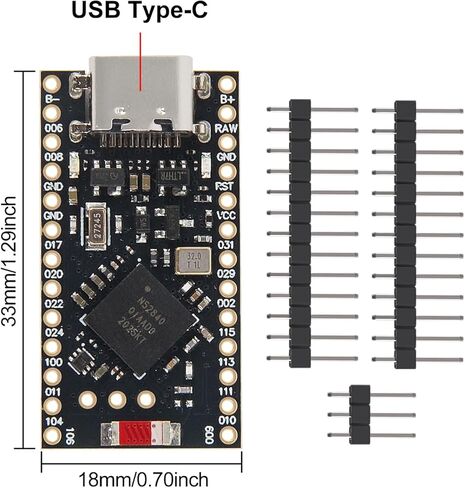 لوحة تطوير Pro Micro NRF52840 مع وحدة شحن USB-C لاسلكية بلوتوث 5.0 2.4 جيجا هرتز لإنترنت الأشياء والإلكترونيات ذاتية الصنع in Kuwait