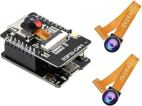 Aideepen ESP32-CAM W-BT Board ESP32-CAM-MB Micro USB إلى منفذ تسلسلي CH-340G مع وحدة كاميرا OV2640 2MP وضع مزدوج + 2 قطعة كاميرا OV2640 عدسة واسعة الزاوية 160 درجة in Kuwait