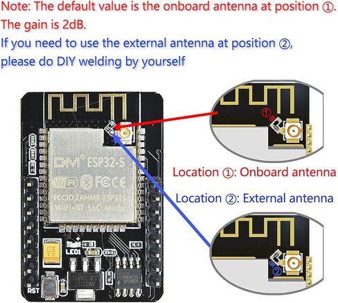 Aideepen ESP32-CAM W-BT Board ESP32-CAM-MB Micro USB إلى منفذ تسلسلي CH-340G مع وحدة كاميرا OV2640 2MP وضع مزدوج + 2 قطعة كاميرا OV2640 عدسة واسعة الزاوية 160 درجة in Kuwait
