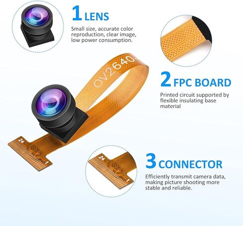 Aideepen ESP32-CAM W-BT Board ESP32-CAM-MB Micro USB إلى منفذ تسلسلي CH-340G مع وحدة كاميرا OV2640 2MP وضع مزدوج + 2 قطعة كاميرا OV2640 عدسة واسعة الزاوية 160 درجة in Kuwait