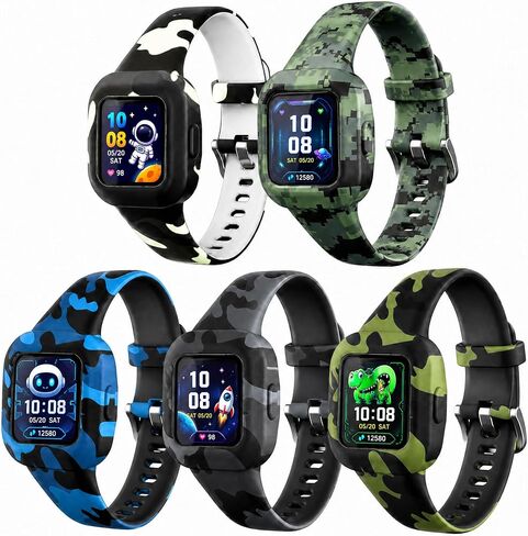 Replacement Band for Garmin Vivofit Jr 3 Strap, Soft Durable Camouflage Silicone Adjustable Wristband Watch Band in Saudi Arabia