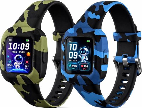 Replacement Band for Garmin Vivofit Jr 3 Strap, Soft Durable Camouflage Silicone Adjustable Wristband Watch Band in Saudi Arabia