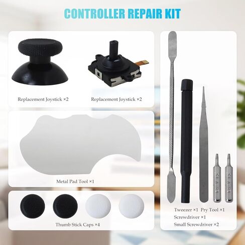 Qblahip All-in-One Repair Tool Kit Compatible for Meta Quest 2/3 Controllers, Touch-Sensitive Thumbsticks & Thumb Stick Caps & Installation Tools in Kuwait