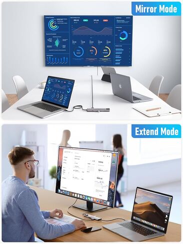 Lemorele USB C Hub Multiport Adapter 10-in-1 for MacBook Pro with HDMI 4K 60Hz, Gigabit Ethernet, 100W Power Delivery, 2 USB 3.0 Ports, SD/TF Card Reader, for HP/Dell/Lenovo Laptops in Kuwait