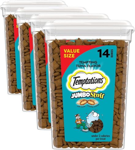 Temptations Jumbo Stuff Crunchy and Soft Cat Treats Tempting Tuna Flavor, (10) 5.3 oz. Pouches in Saudi Arabia