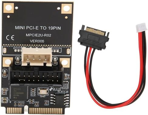 بطاقة توسيع Mini PCIe إلى USB 3.2 Gen1 ذات 19 سنًا - محول اللوحة الأمامية بسرعة 5 جيجابت في الثانية مع USB Hot-Swap ورقاقة التحكم الرئيسية لأنظمة Windows in Kuwait