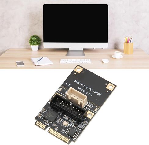 بطاقة توسيع Mini PCIe إلى USB 3.2 Gen1 ذات 19 سنًا - محول اللوحة الأمامية بسرعة 5 جيجابت في الثانية مع USB Hot-Swap ورقاقة التحكم الرئيسية لأنظمة Windows in Kuwait