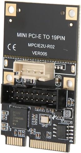 بطاقة توسيع Mini PCIe إلى USB 3.2 Gen1 ذات 19 سنًا - محول اللوحة الأمامية بسرعة 5 جيجابت في الثانية مع USB Hot-Swap ورقاقة التحكم الرئيسية لأنظمة Windows in Kuwait